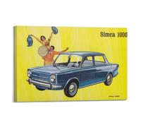 XKUGA Poster vintage de voiture de sport française Simca 1000 Special Racing - Impression sur toile - Décoration murale moderne pour chambre à coucher - 30 x 45 cm