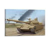 XKUGA Poster vintage T-62 ERA Soviet Main Char de bataille - Impression sur toile murale moderne pour chambre à coucher - 60 x 90 cm