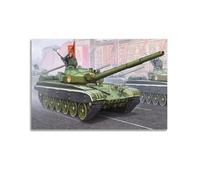 XKUGA Poster vintage T-72B de char de combat russe - Poster décoratif sur toile - Décoration murale moderne pour chambre à coucher - 50 x 75 cm