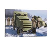 XKUGA Poster vintage véhicule militaire russe, voitures blindées en bataille - Poster décoratif sur toile - Décoration murale moderne pour chambre à coucher - 30 x 45 cm