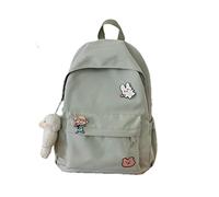 XKUN Cartable Femme Sac À Dos Nylon Harajuku Sac Fille Kawaii College Étudiant Étanche Lames Fashion School-Beige White,Gift Bear