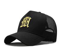 XKUN Casquette Homme 56-60Cm 61-68 Cm Big Head Man Plus Taille Cap De Baseball Hommes Coton Mesh Camionneur Mâle Male Male De Broderie 3D Chapeaux Snapback-Black Gold,61-68Cm