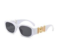 XKUN Lunettes de Soleil Femme Femmes Square Sun Lunettes Voyages Shades Retro Uv400-White,Gold
