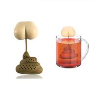 XKUN Théière 2 Pack Silicone Tea Infuser Creative Poo Shape Funny Gadget Tea Sac Diffuseur De Filtre À Café Réutilisable Filtre-A