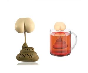 XKUN Théière 2 Pack Silicone Tea Infuser Creative Poo Shape Funny Gadget Tea Sac Diffuseur De Filtre À Café Réutilisable Filtre-A