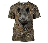 XKYDYF Hommes 3D Imprimé T-Shirts Été Décontracté Hommes T-Shirt Camouflage Chasse Animal Renard 3Dt-Shirt Mode Rue Femmes Pull À Manches Courtes Haut