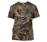 XKYDYF Hommes 3D Imprimé T-Shirts Été Décontracté Hommes T-Shirt Camouflage Chasse Animal Renard 3Dt-Shirt Mode Rue Femmes Pull À Manches Courtes Haut