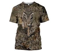 XKYDYF Hommes 3D Imprimé T-Shirts Été Décontracté Hommes T-Shirt Camouflage Chasse Animal Renard 3Dt-Shirt Mode Rue Femmes Pull À Manches Courtes Haut