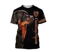 XKYDYF Hommes 3D Imprimé T-Shirts Été T-Shirt Hommes Beau Rottweiler Chasse Impression 3D Harajuku Décontracté À Manches Courtes Haut Unisexe