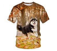 XKYDYF Hommes 3D Imprimé T-Shirts Husky Man's T-Shirt Chien Jungle Camouflage Canard Impression 3D Mode Polyester Été Ultra-Mince Tissu Casual Cool T-Shirt