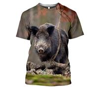 XKYDYF Hommes 3D Imprimé T-Shirts Mode D'Été pour Hommes T-Shirts Chasse Sanglier Animaux Harajuku 3D T-Shirt Imprimé Drôle Hip Hop À Manches Courtes T-Shirts Hauts