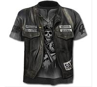 XKYDYF Hommes 3D Imprimé T-Shirts Moto T-Shirt Punk T-Shirt Chevalier Chemises 3D T-Shirt Hommes Casual Vintage Hip Hop D'Été T-Shirt Top Homme Vêtements LK