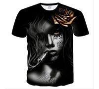 XKYDYF Hommes 3D Imprimé T-Shirts Moto T-Shirt Punk T-Shirt Chevalier Chemises 3D T-Shirt Hommes Casual Vintage Hip Hop D'Été T-Shirt Top Homme Vêtements S