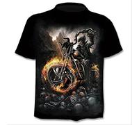 XKYDYF Hommes 3D Imprimé T-Shirts Moto T-Shirt Punk T-Shirt Chevalier Chemises 3D T-Shirt Hommes Casual Vintage Hip Hop D'Été T-Shirt Top Homme Vêtements 4XL