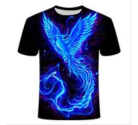 XKYDYF Hommes 3D Imprimé T-Shirts Summer New Men Women T Shirt 3D Blue Phoenix Printing Lovers T-Shirt Male Tops Harajuku Tee Casual T Shirt Printed Top 6XL M