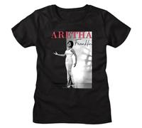 XKYYPOORWW Aretha Franklin Dres Impress Women's T Shirt Live on Stage R&B Soul MusicBlackXXL