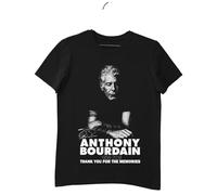XKYYPOORWW Hot Mr. Anthony Bourdain Shirt Thank You for The Memories CottonBlackXL
