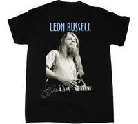 XKYYPOORWW Leon Russell Vintage 90s Signature for Fan ShirtBlackXXL
