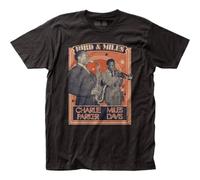 XKYYPOORWW Men's Miles Davis Bird & Miles Poster Slim Fit T-Shirt BlackM