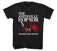 XKYYPOORWW The Amityville Horror Evil Silhouette for God's Sake Get Out Men's T ShirtBlackS