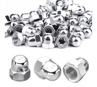 Xkzhrr 50 Pièces M4 Ecrou Borgne Inox, écrous borgne Hexagonal DIN 1587 Forme Supérieure A2 V2A Cache Ecrou pour Vis Boulons Filetés & Tiges Filetées (M4)
