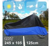 XL 180T étanche à pluie poussière Motocyclettecouverture Noir+Bleu extérieur anti-UV Protecteur