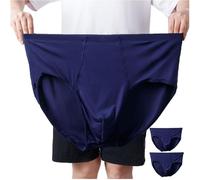 XL-8XL Grande Taille Lot De 3 Slips En Coton For Homme Culottes Douces Taille Haute For Hommes Personnes Âgées D'âge Moyen(Blue,XXL/XX-Large)