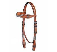 XL-Bride Western Rawhide Braided avec boucles « antique-style » X-Full Cheval extra / Cheval de trait