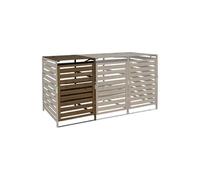 XL cache poubelle HWC-H62110x65x93cm bois massif brun foncé