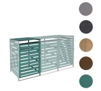 XL cache poubelle MCW-H62 110x65x93cm bois massif vert foncé