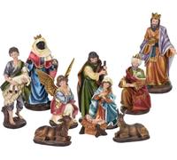 XL Crèche de Noël Set de figurines - 10 pièces - Crèche Étable Table Décoration