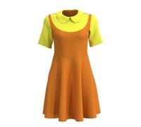 (XL)Déguisement poupée en bois Squid Game Cosplay robe rouge vert clair vêtement femme