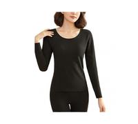 (XL,Female Black)Thermal Underwear Men Winter Women Long Johns Sets Fleece Keep Warm In Cold Weat