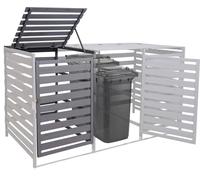 Extension pour abri à poubelles XL HWC-H62, bois massif 110x65x93cm gris clair Gris