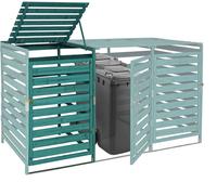 XL Habillage de conteneur à déchets pour 1/2 personnes extension HWC-H62, conteneur à déchets, 114x67x97cm bois massif ~ vert foncé