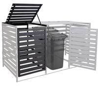 XL habillage de poubelle pour 1/2 personnes extension HWC-H62, abri pour poubelle, 114x67x97cm bois massif ~ anthracite
