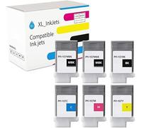 XL-Ink Lot de 6 cartouches d'encre compatibles avec Canon PFI-107 (2 x MBK/BK/C/M/Y) compatible avec Canon PFI-107MBK PFI-107BK PFI-107C PFI-107M PFI-107Y et Image PROGRAF iPF670 iPF6