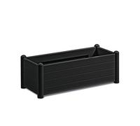 XL Jardinière en bois design en plastique Anthracite. Avec Réservoir d'eau. Dimensions en cm : 100 x 43 x 35 cm