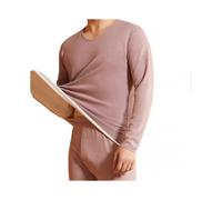 (XL,Male Camel)Thermal Underwear Men Winter Women Long Johns Sets Fleece Keep Warm In Cold Weat