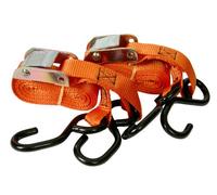 XL Perform Tools 553705 2 Sangles à Boucle et Crochets pour Arrimage de Moto, Longueur 3m, Largeur 25 mm, Orange,Noir