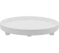 XL plateau déco rond sur pieds 38 x 6 cm - blanc - bois plateau bougie grand avec rebord
