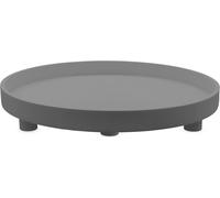 XL plateau déco rond sur pieds 38 x 6 cm - gris - bois plateau bougie grand avec rebord