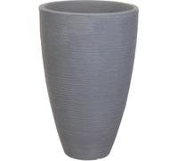 XL rainures bac à fleurs rond 60 x 40 cm - gris - bac à plantes moderne pour l'extérieur