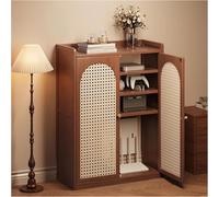 XL Superb Armoire de Rangement pour routeur WiFi avec étagères réglables, boîtier de Rangement pour routeur et Modem sur Pied, Design ajouré, pour la Maison et Le Bureau Brown 59x25x97cm