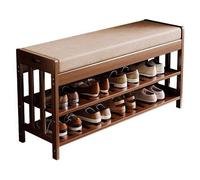 XL Superb Banc à Chaussures Rembourré en Bambou à 3 Niveaux pour Porte D'EntréE éTagèRe GrillagéE pour EntréE, Couloir, Salon, Banc de Bout de Lit 90CM/35.4IN
