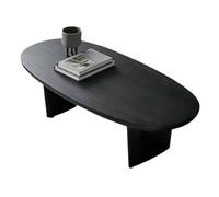 XL Superb Table Basse Ovale Noire en Bois Massif Petite Table DéCorative Moderne pour Salon Difficile à Fissurer Facile à Installer Convient au Salon et au Bureau Ash 47.2IN