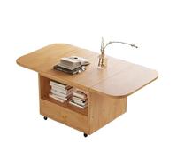 XL Superb Table Basse Pliante en Bois 23.6 X 23.6 X 19.7 Pouces avec roulettes Universelles et Tiroirs de Rangement pour Petits Appartements Terrasses et Salons Log Wood