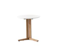 XL Superb Table Basse Ronde de 35.4/17.7 Pieds de DiamèTre Table Basse en Bois de Noyer Pieds en Bois Massif Support Triangulaire Structure Stable Convient pour Chambre Salon et Bureau White 17.7 in