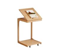 XL Superb Table d'Appoint de Salon en Bois Massif de 15.7/23.6/31.5 Pouces avec roulettes Table Basse Mobile et de Rangement Quatre Angles de Plateau RéGlables AdaptéE au Salon Wood Flip-Top 15.7''