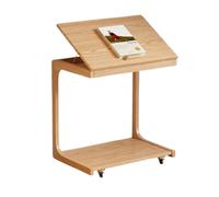 XL Superb Table d'Appoint de Salon en Bois Massif de 15.7/23.6/31.5 Pouces avec roulettes Table Basse Mobile et de Rangement Quatre Angles de Plateau RéGlables AdaptéE au Salon Wood Flip-Top 23.6''